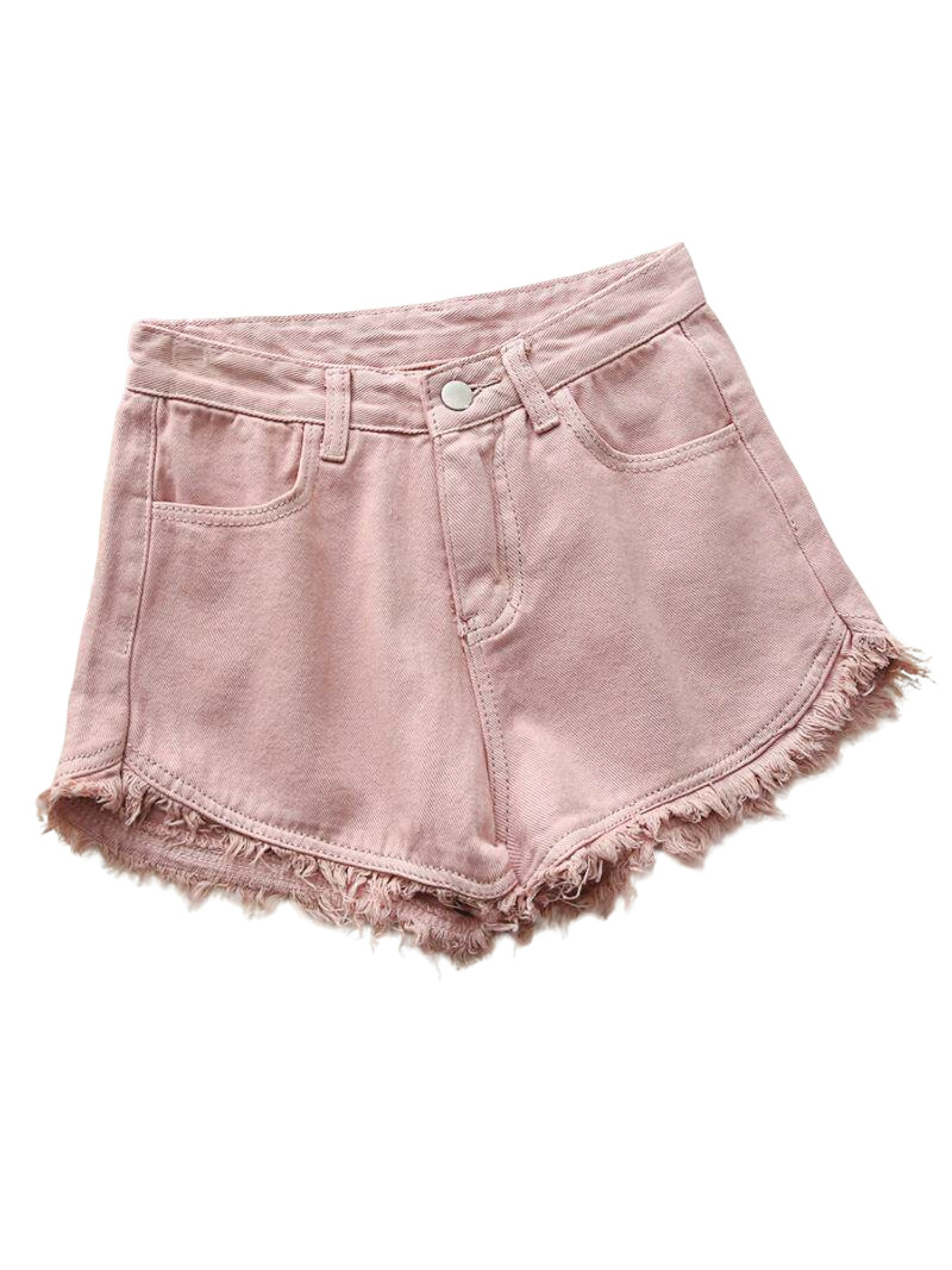 Women's High Waist Denim Short – Shorts Denim Frayed recenzja i cena