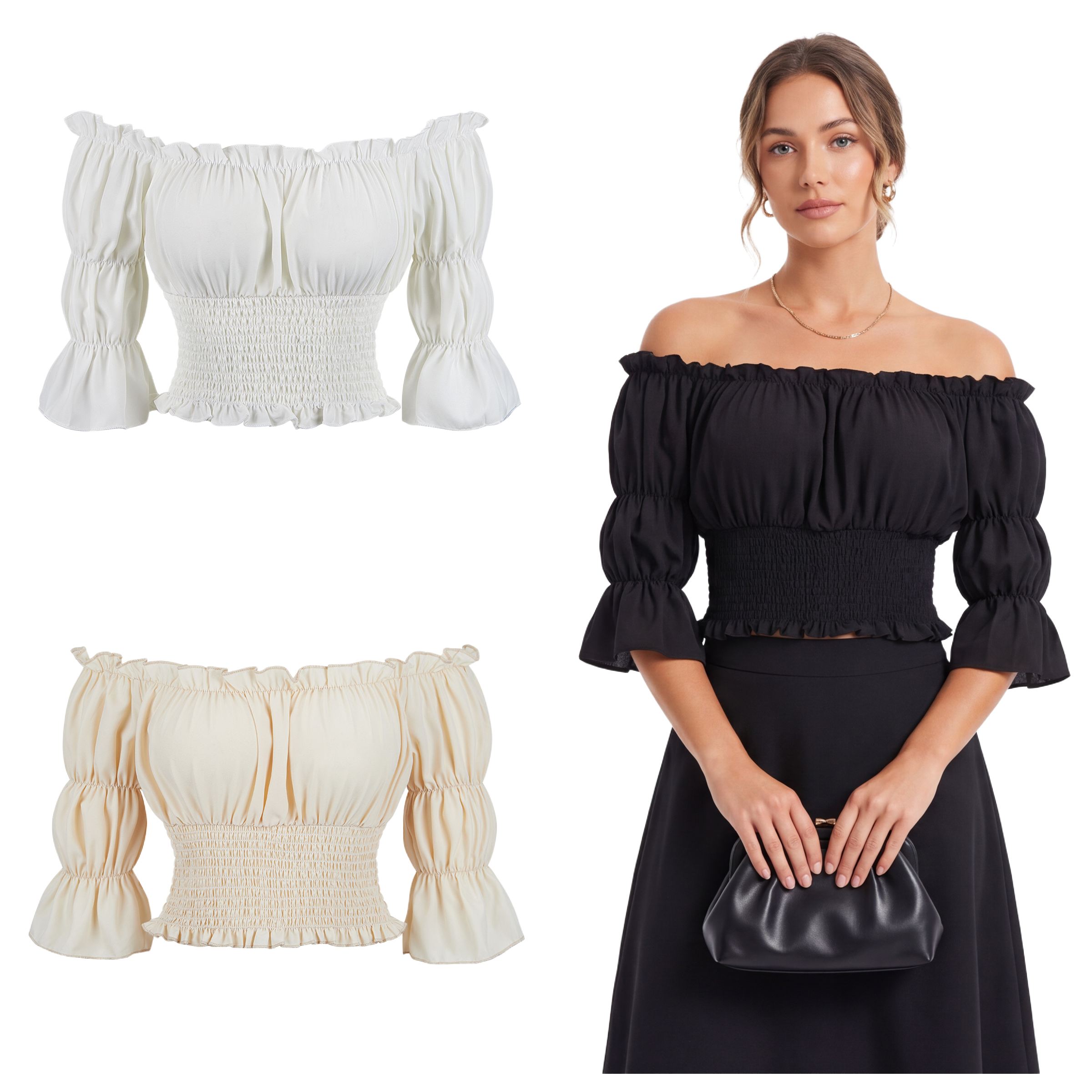 Renaissance Blouse Women Top w – Blouse Off Shoulder recenzja i cena