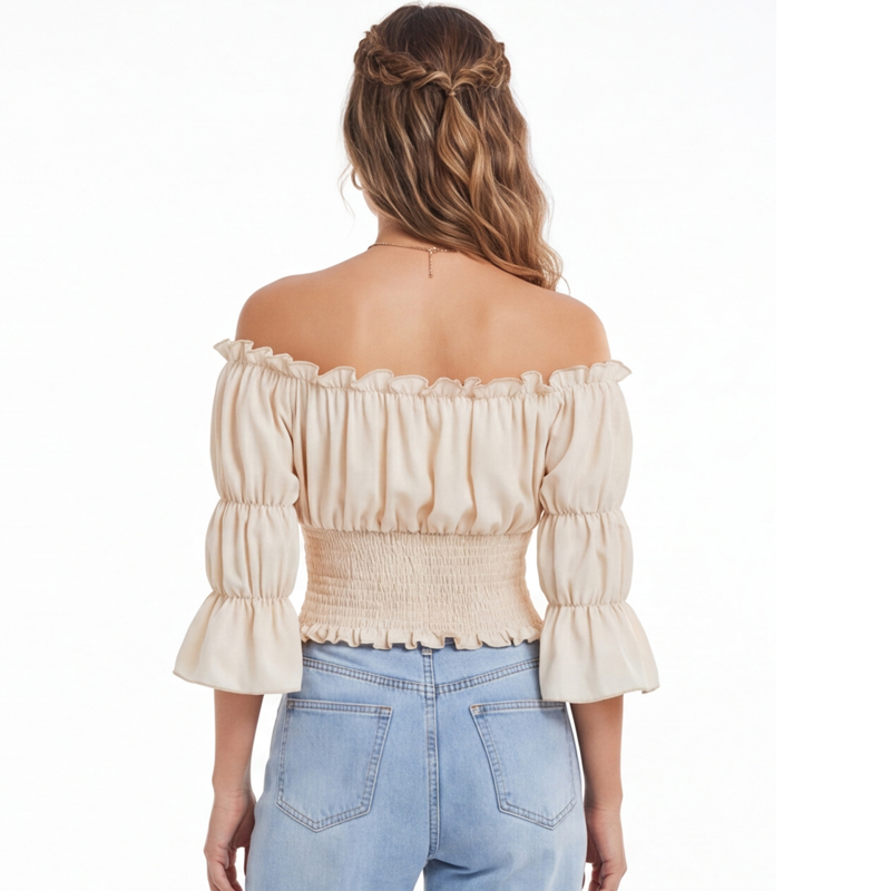 Renaissance Blouse Women Top w – Blouse Off Shoulder recenzja i cena