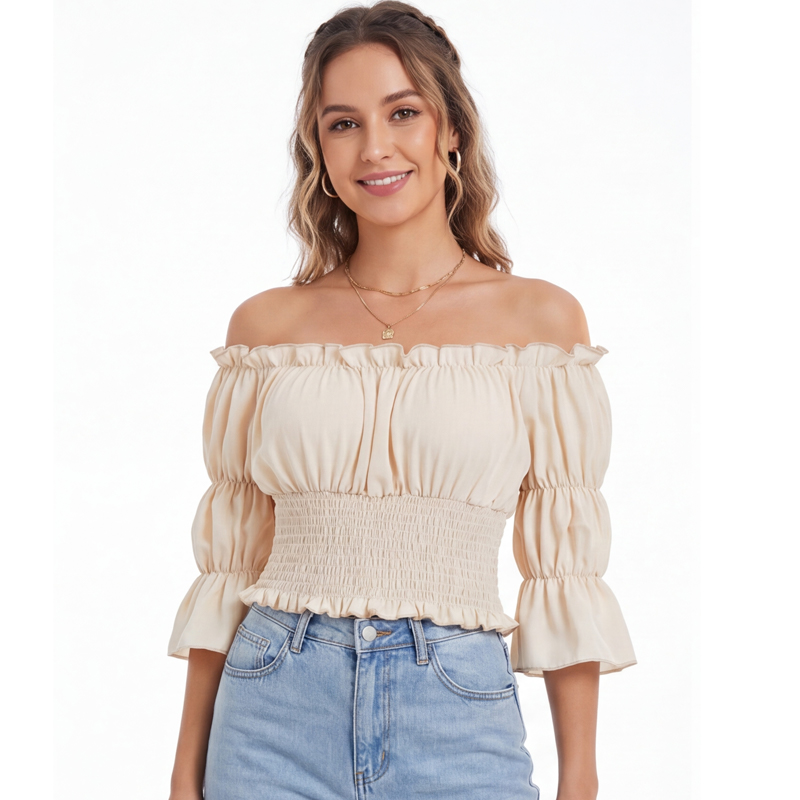 Renaissance Blouse Women Top w – Blouse Off Shoulder recenzja i cena