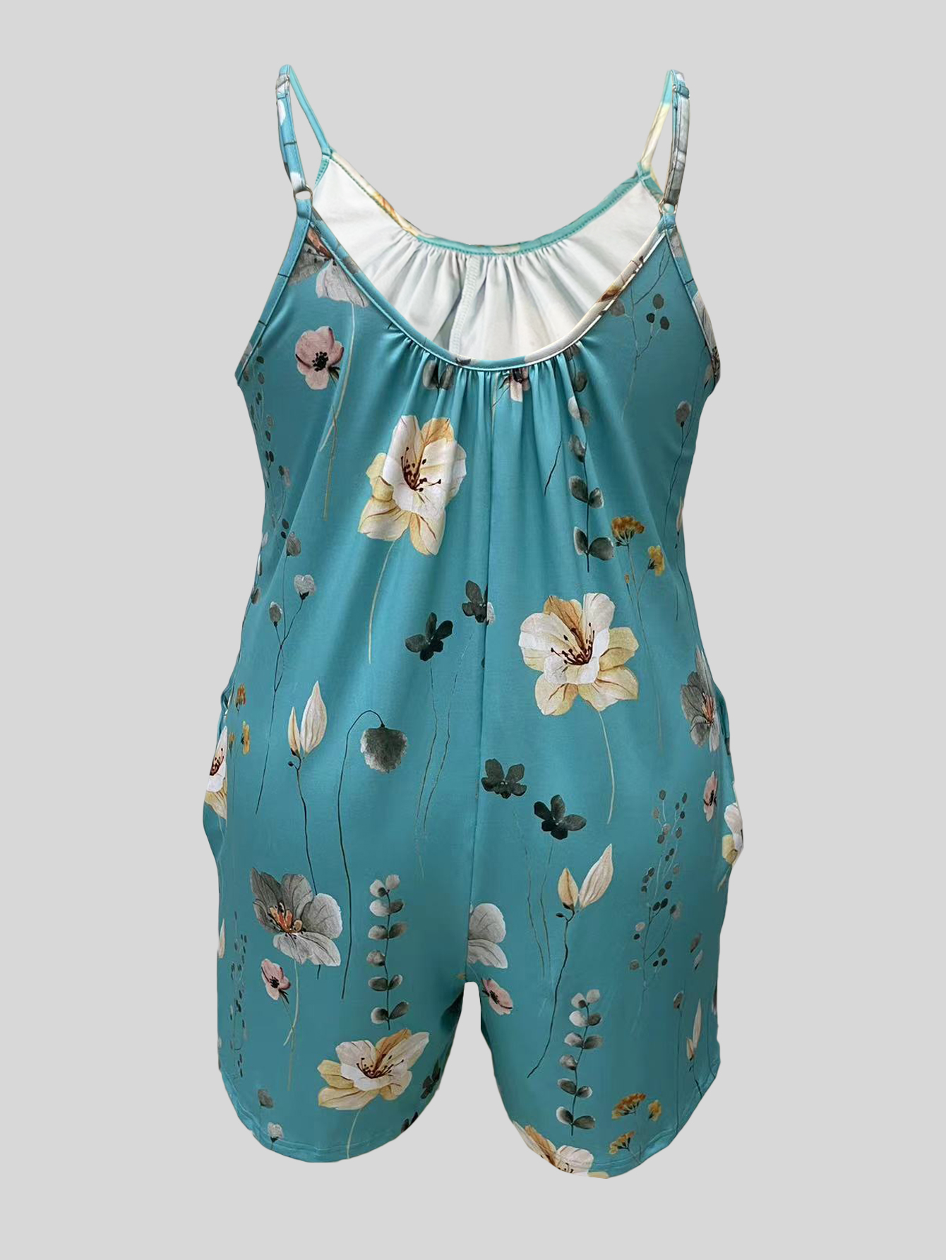 Plus Size Allover Print Cami R – Romper Floral Print recenzja i cena