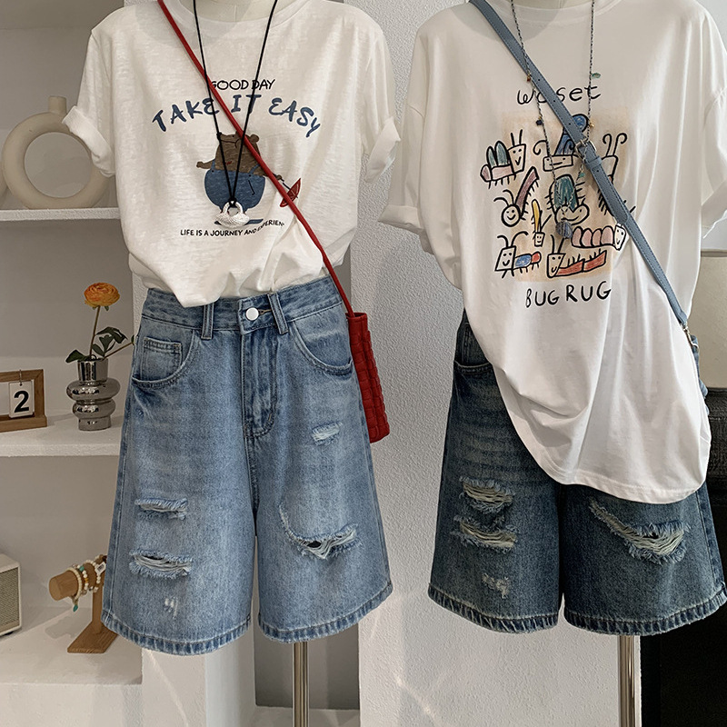 Denim Short Pant Women Jeans V – Shorts Denim Frayed recenzja i cena