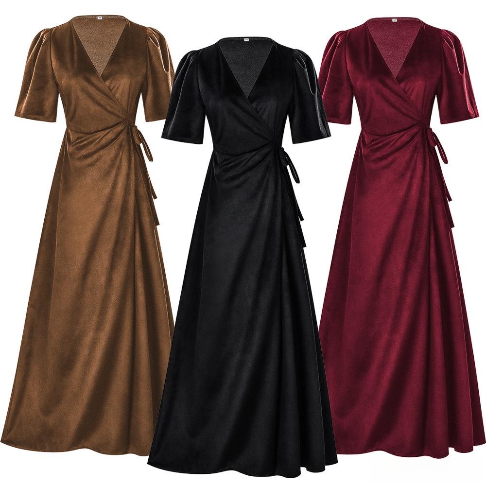 Ladies Long V-Neck Wrap Slim P – Linen Dress Wrap recenzja i cena