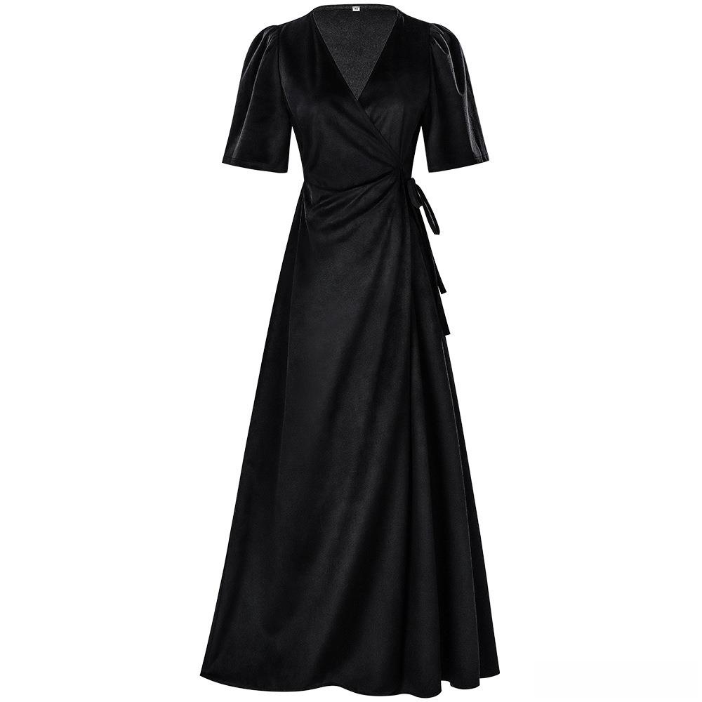Ladies Long V-Neck Wrap Slim P – Linen Dress Wrap recenzja i cena