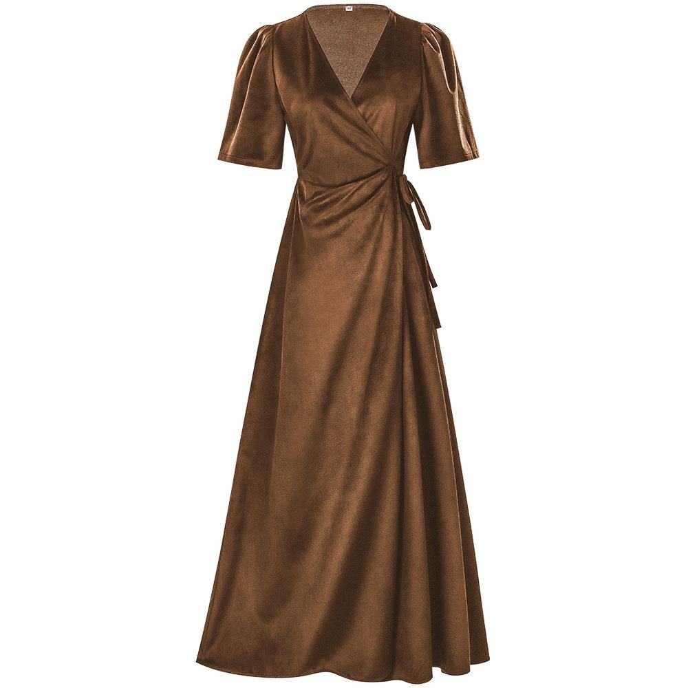 Ladies Long V-Neck Wrap Slim P – Linen Dress Wrap recenzja i cena