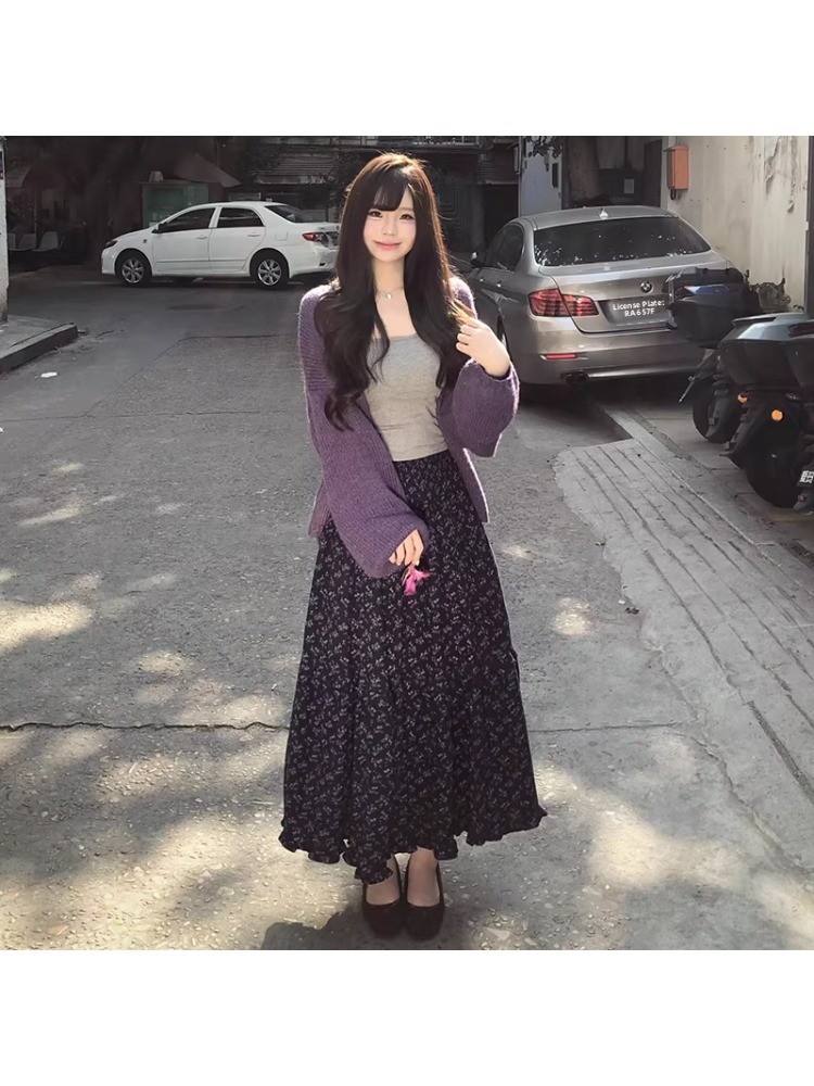 plus Size Women's High Waist F – Midi Skirt Floral recenzja i cena