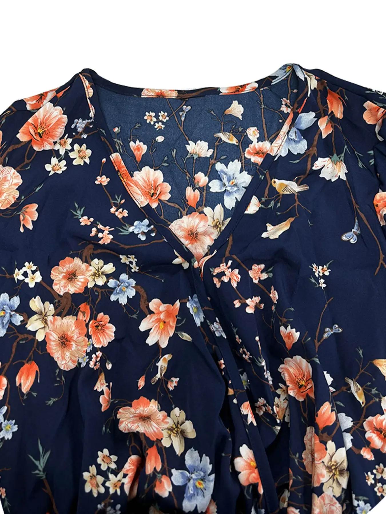 【Plus Size】 Floral Print Tie S – Romper Floral Print recenzja i cena