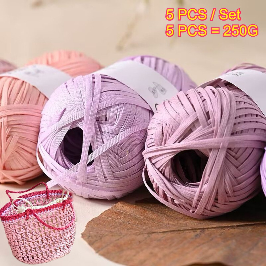 5PCS 250g Raffia Paper Rope Kn – Crochet Bag Raffia recenzja i cena