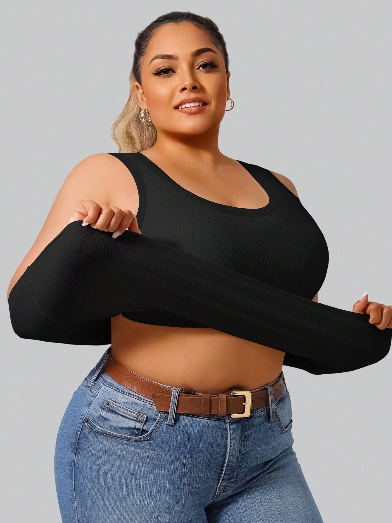 Plus Size Women's High Stretch – Crop Top Crochet recenzja i cena