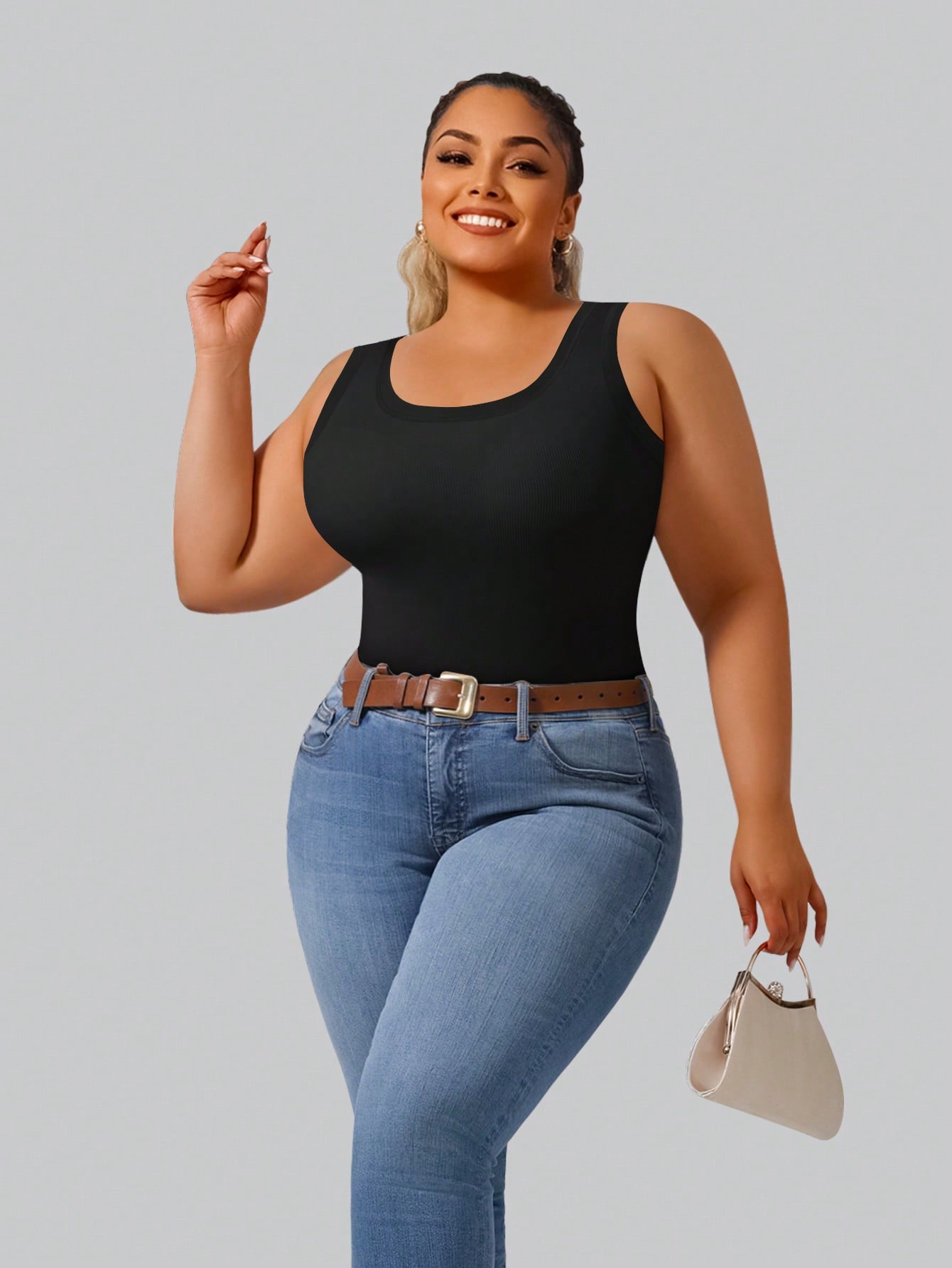 Plus Size Women's High Stretch – Crop Top Crochet recenzja i cena