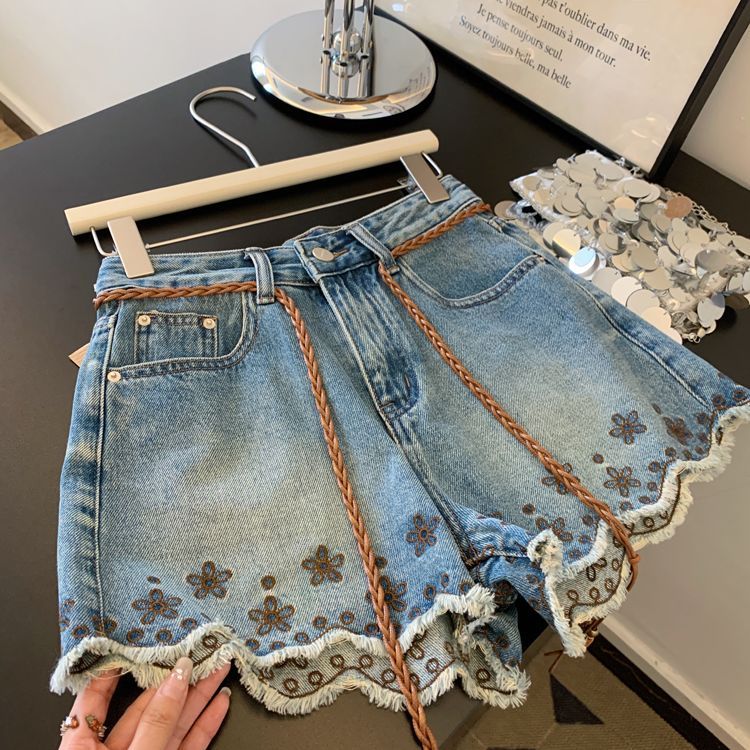 Breathable Vintage Denim Short – Shorts Denim Frayed recenzja i cena