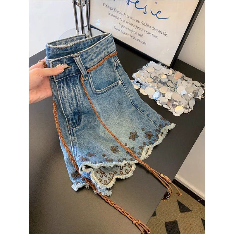 Breathable Vintage Denim Short – Shorts Denim Frayed recenzja i cena