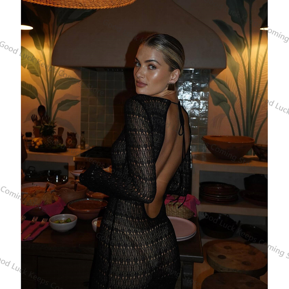 2025 Knitted Dress Backless Co – Cover Up Kaftan recenzja i cena